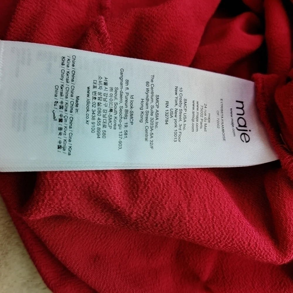 Maje Riseta Embellished Mini Dress Raspberry Red 2 - Picture 7 of 7